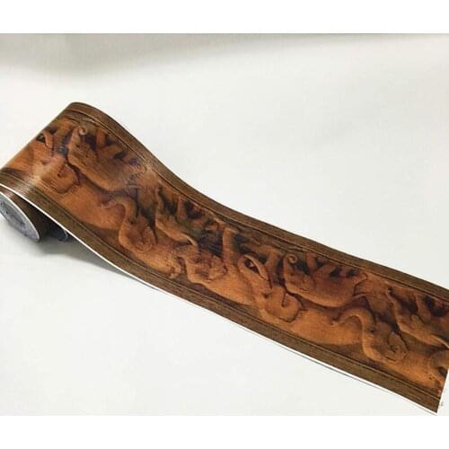 GLOW4U Self-adhesive Elephant Wallpaper Wall Border for Kitchen Bathroom Walls Living Room Bedroom Removable