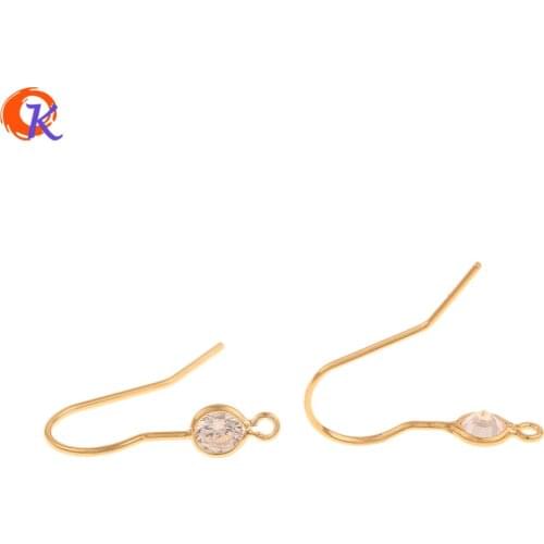 Cordial Design 30Pcs 5*18MM Jewelry Accessories/CZ Earrings Hooks/Genuine Gold Plating/DIY Making/Hand Made/Earring Findings