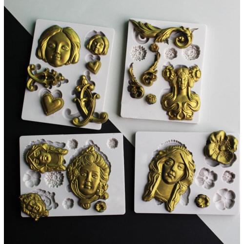 Queen & Anabelle & Nouveau Flower Silicone Mold Fondant Cake Decor Tool Chocolate Gumpaste Mould , Sugarcraft, Kitchen Gadget