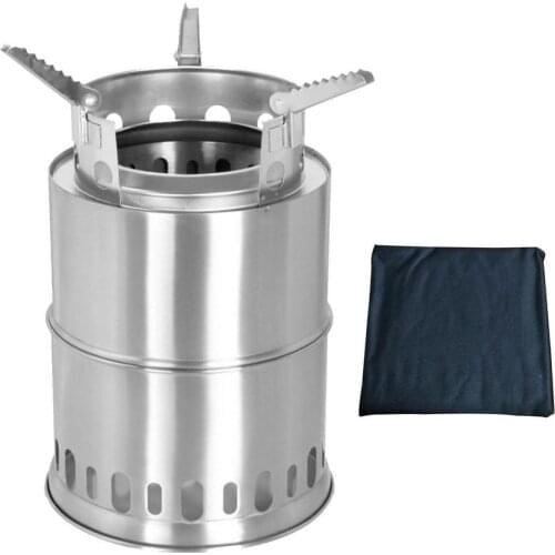 Stainless Steel Folding Camping Stove Lightweight Simple Bonfire Pit For Outdoor Hiking Cooking Picnic 17x17x25.5cm