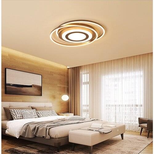 Led ceiling lamp creative brown Nordic bedroom living room Indoor Lighting RC Dimmable Pendant light