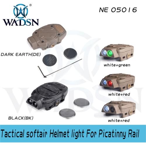 WADSN Princeton Tactical White Red IR Fast Helmet Light For Picatinny Rail Hunting Rifle Mini Tlr1 Switch Lamp Softair Weapon