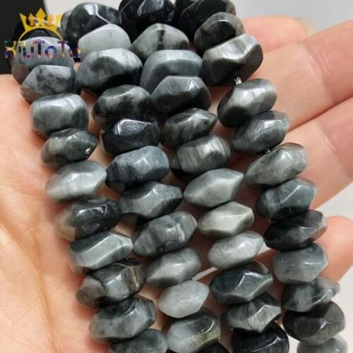 Natural Irregular Hawkeye Stone Beads Special Cut Genuine Loose Spacer Beads For Jewelry DIY Making Bracelet Earrings 15'' 7.5