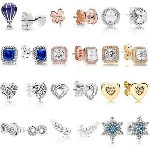 Women Ear Studs Four-leaf Clover Ladybird Knotted Heart Timeless Elegance Crystal Pan Earring For Women Wedding Fashion Jewelry