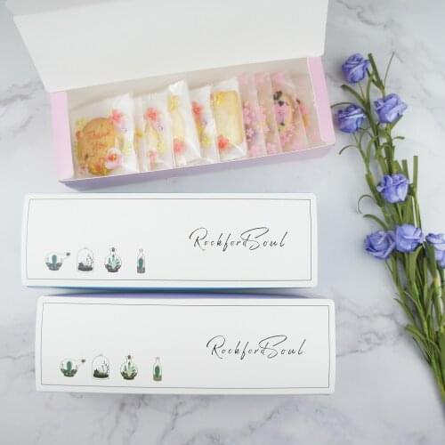 21*7*5cm 10pcs 3 style Cactus Paper Box cookie Macaron Storage Boxes Christmas Birthday Party Gifts Packaging