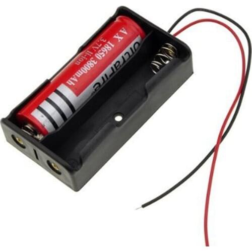 2 pcs/lot High Quality 7.4V Plastic 2 pcs Standard Size 18650 Battery Storage Case Holder With Wire Leads for 18650 Batteries