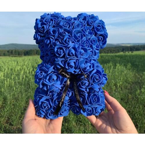 25/40cm Teddy Rose Bear Artificial Rose Heart Handmade Bear of Roses For Women Valentines Day Wedding Bithday Gift