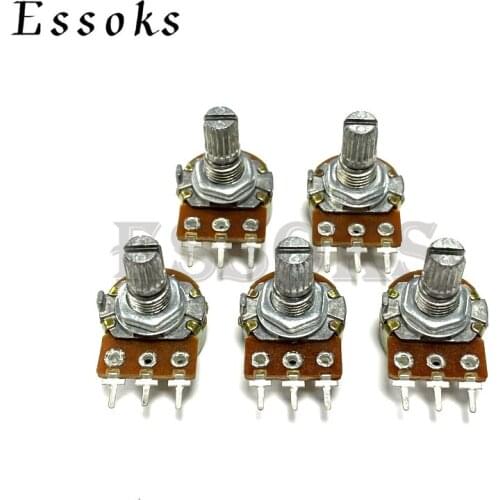 5PCS WH148 B 1K 2K 5K 10K 20K 50K 100K 250K 500K 1M Ohm B100K 15mm 3 Pin Linear Taper Rotary Potentiometer Resistor for Arduino
