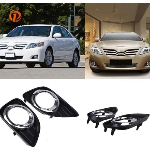 POSSBAY Car Front Fog Light Lamp Grille Foglamps Cover Trim for Toyota Camry XV40 2010-2011 Facelift Car Exterior Accessories