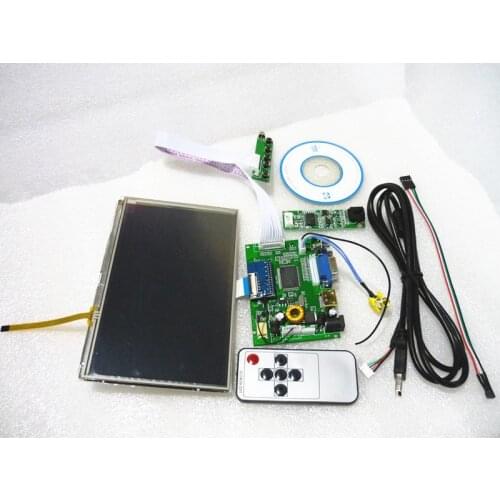 Free shipping DIY 7" Inch HSD070PWWI-B01 LCD Panel + LCD Controller board + Touch Screen + Remote