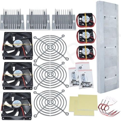 Free Shipping For Triple Fans Cooler System Triple Radiator+Conduction Module & TEC1-12706 and GJY DC 12V 0.20A Cooling Fan