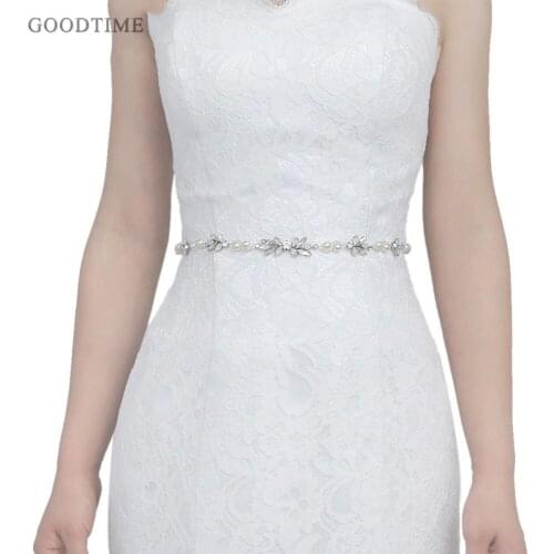 Noble Bridal Belts With Pearls And Rhinestone Wedding Sash Belt For Wedding Accessories Thin Belts For Girl Women Party Dress Up