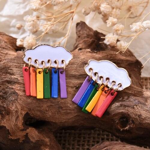 Bohemia Stud Earrings Cute Cloud Raindrop Natural Stone Earrings Color Female Jewelry 2021 New Vintage New Year Gift Accessories