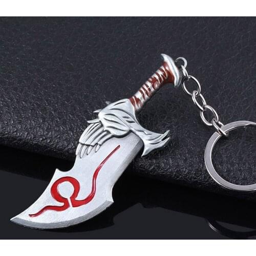 Game God Of War 4 Logo KeyChain Kratos Sword Axe Weapon Model Pendant Keyring Men Women Chaveiro Souvenir Gift