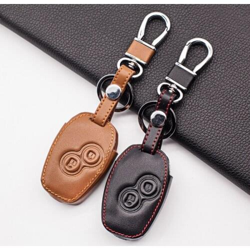 Carrying Soft Leather Car Key Case Cover For Renault DACIA Sandero Captur Twingo Megane Scenic Kangoo Modus 2 Buttons