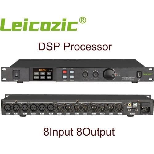 Leicozic 8 In8Out 32Bit DSP Processor Digital Professional Procesador De Audio WIFI USB 7Band EQ Equalizer Screen Touchable