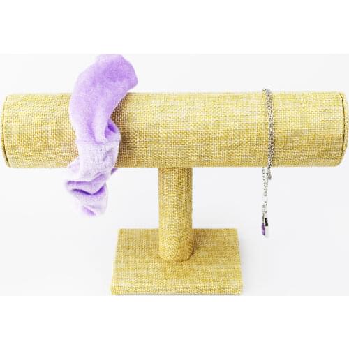 SZanbana Jewelry Linen T-Bar Display Stand Necklace Bangle Bracelet Stand Holder For Girl Watches Organization Store Showecase