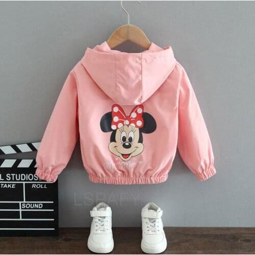 Mickey Mouse Minnie Childrens Clothing Cartoon Elsa Jacket Kids Girl Baby Outing Clothes Jacket Children Zipper Cardigan Jacket