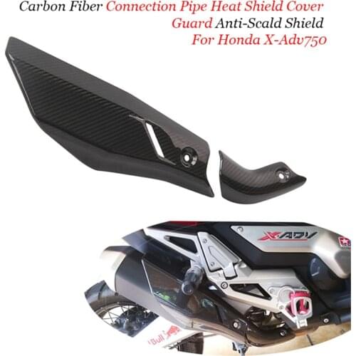 For Honda X-Adv750 Adv 750 Motorcycle Exhaust System Middle Carbon Fiber Connection Pipe Heat Shield Cover Guard Anti-Scald Shie