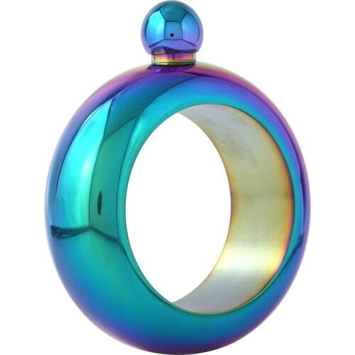 Silver Golden Rainbow Color 3.5 oz Stainless Steel Hip Flask with Funnel as Gift Whiskey Flask Wine Bottle Mug Wisky Jerry Can