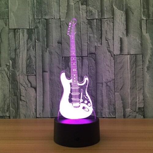 Guitar 3D Holograma Light Colorful Remote Touch Creative Product Gift Table Lamp Lampara LED Night Light Decoracao casa Lampka