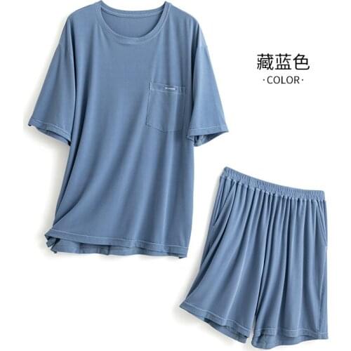 HUANHUSHENG Mens Silk Pajamas