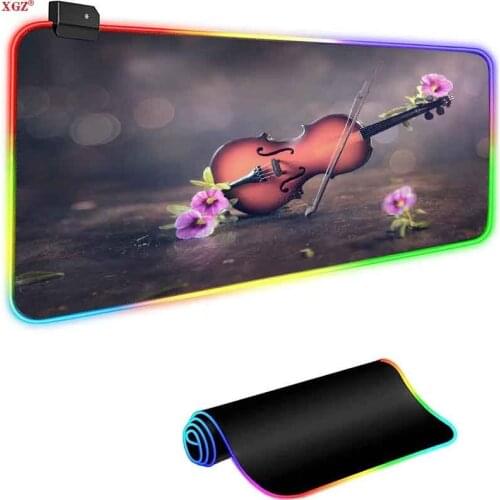 Art Guitar LED Light Mouse Pad RGB Keyboard Cover Desktop Pad Colorful Surface Mouse Pad Multi-size Computer Backlight Pad Csgo