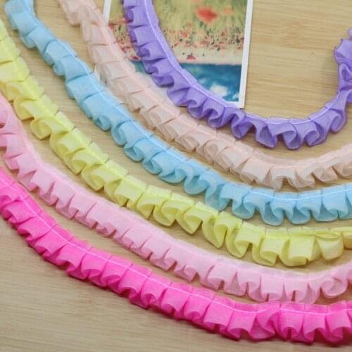 Hot Sale 1 Meter/Lot Chiffon Tape Ribbon Pleated Chiffon Lace Trim Patchwork Material DIY Sewing&Headwear Accessories Decoration