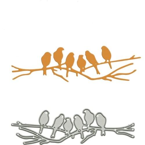 Small Size Bird Pattern Metal Cutting Dies Scrapbooking Birds On A Branch Shape Card Decorating Craft Paper Cutter Mold