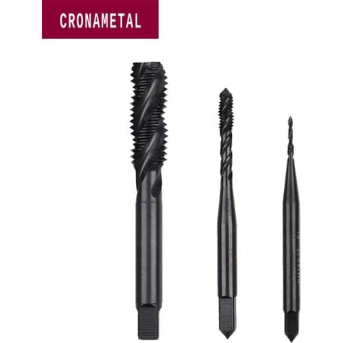 CRONAMETAL Metric HSS Spiral Flute Tap with OXIDATION coating machine tools M1 M2 M3 M4 M5 M6 M7 M8 M9 M10 thread tap