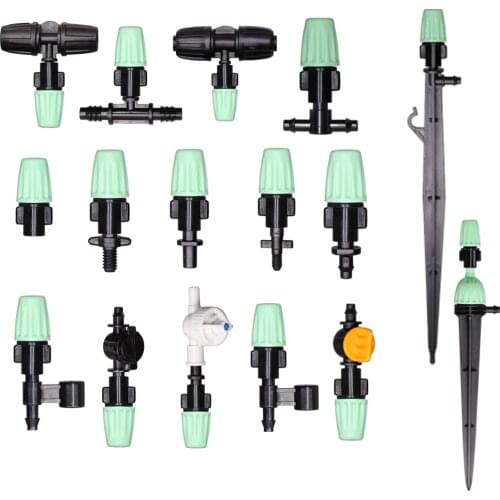1/4'' 3/8'' Nozzle Light Green Watering Misting Sprayer Atomizing Sprinkler Drip Irrigation System Accessories with Connectors