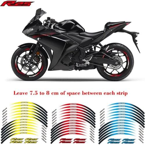 New Racing Accessories Wheel Outer Tire Rim Creative Decal Emblem Motorcycle Custom Reflective Sticker For YAMAHA R25 r 25 r25