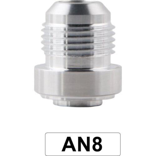 Top Quality Aluminum AN8-AN Straight Male Weld Fitting Adapter Weld Bung Nitrous Hose Fitting Silver JT1508