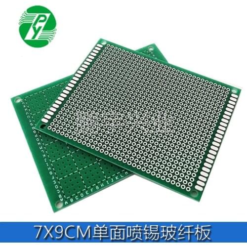 7x9CM Single Side Spray Tin 1.6 Thick 2.54-spacing Universal Board Hole Board PCB