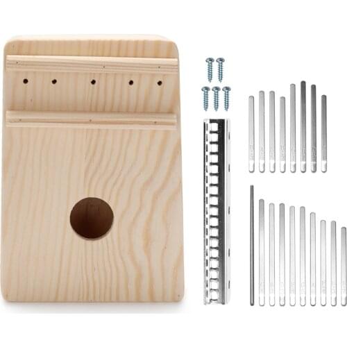 17 Keys Kalimba Thumb Piano Simple Assembly Handwork DIY Kit Wood Finger 10 Keys Thumb Piano for Body Musical Instruments Gifts