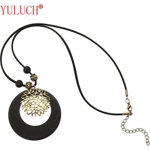 YULUCH Popular Ethnic Retro Design Alloy Snowflake Spell Round Hollow Pendant for Fashion Woman Necklace Accessories Gift