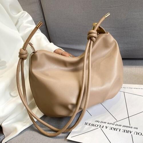 Casual Shoulder Bag for Women 2021 New Korean Fashion Crossbody Bags Ladies Hobos Soft PU Leather Solid Travel Elegant Handbags