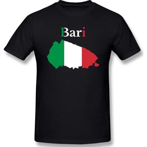 Province Of Bari Map Italian Province Cool Mens Basic Short Sleeve T-Shirt R282 Tops Tees European Size