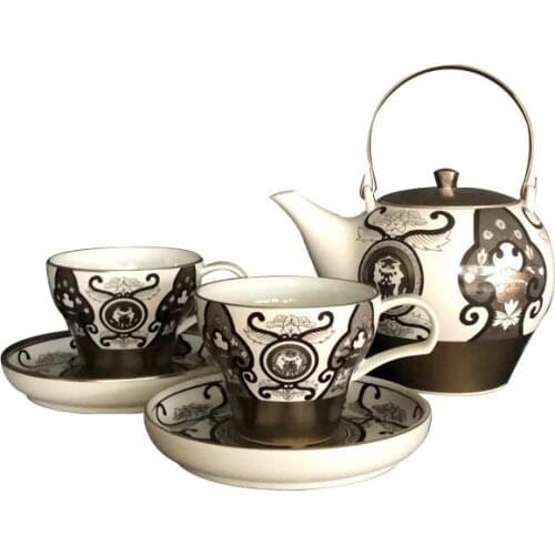 Pattern luxury porcelain tea sets with teapot customize