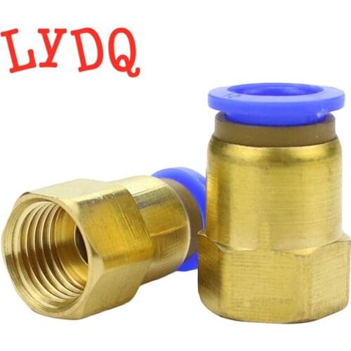 PCF Air Pipe Fitting 4 6 8 10 12mm Hose Tube 1/8" 3/8" 1/2" BSP 1/4" Female Thread Brass Pneumatic Connector Quick Joint Fitting