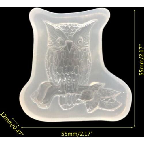Silicone Mold Owl Animal DIY Jewelry Making Handmade UV Epoxy Resin Mirror Standing Decoration Home Crafts Dried Flower Resin D