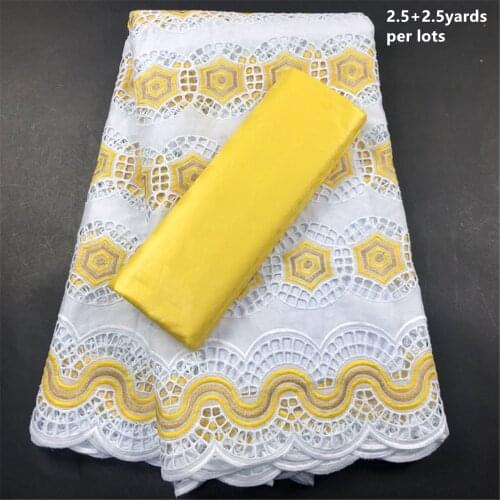 Dry Lace 2.5+2.5 Yards With Bazin Riche Fabric 2020 Senegal Swiss Voile Lace In Switzerland African Women Basin Fabric CP013