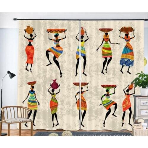 Wedding bedroom 3D Window Curtains Living Room Antique woman Pattern decoratio Cortina Drapes Rideaux Customized size pillowcase