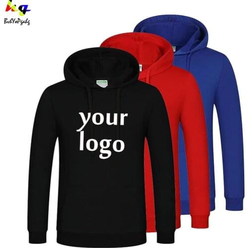DIY logo photo team name text print men and women hooded hoodie set sweatshirt cotton high quality streetwear
