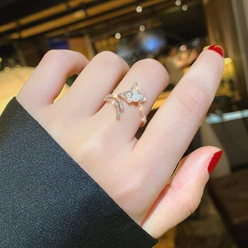 VSnow Textured Hollow Out Star Charm Rings for Women Lady Gold Copper Multi Layers Beads Geometric Open Adjustable Ring Jewelry