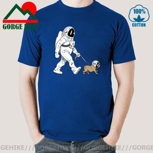 Funny The Walking Astronaut Dog T shirt men SpaceX Spaceship tshirt Cool T-shirt Rocket tshirt homme StarmanX Space dog Tee Tops