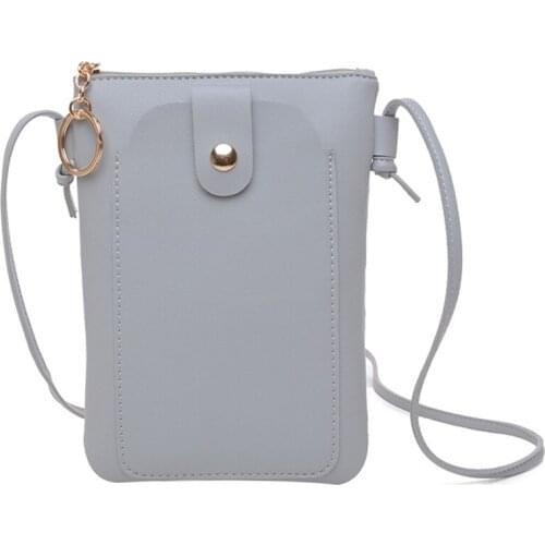 Women PU Leather Shoulder Bag Mini Mobile Phone Bag Card Coin Holder Purse Handbag New
