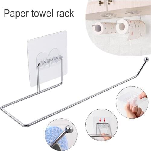 1PC Wall Mount Toilet Paper Holder Bathroom Tissue Accessories Rack Holders Self Adhesive Punch Free Kitchen Paper Accessories