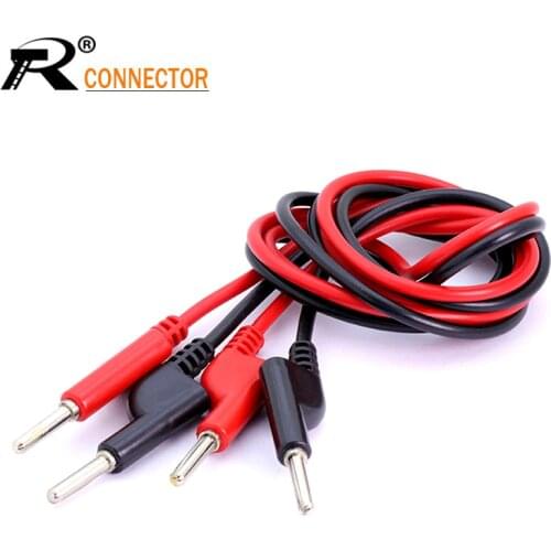 2pcs Dual Test Line Silicone Banana Plug Test Probe Lead Wire Cable Copper for electrical laboratory