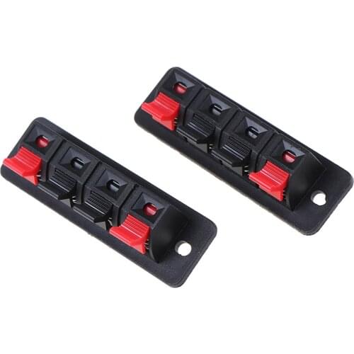 2Pcs Plastic 4 Positions Connector Terminal Push In Jack Spring Load Audio Speaker Terminals Breadboard Clips